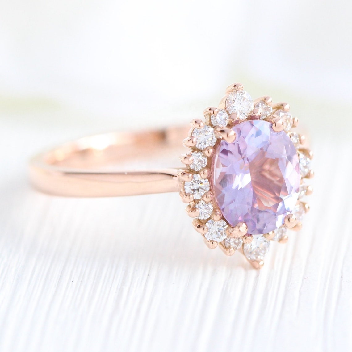 February Birthstone Vintage Ring Amethyst Ring Oval Cut Ring Gemstone Ring Statement Ring Three Stone Amethyst Gemstone Wedding Ring