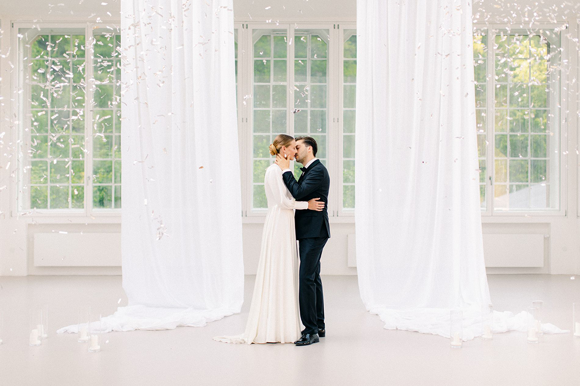Artistic and Modern All White Wedding Design – DIE PULVERFABRIK ROTTWEIL – EWIGMEIN – Bridal Musings 53