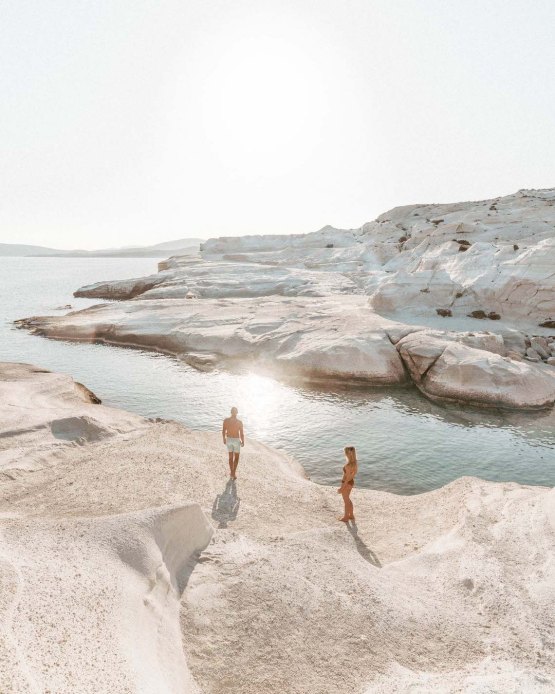 Find Us Lost Sarakiniko Beach Milos Greece – The 50 Best Honeymoon Destinations Around the World 2022 – Bridal Musings