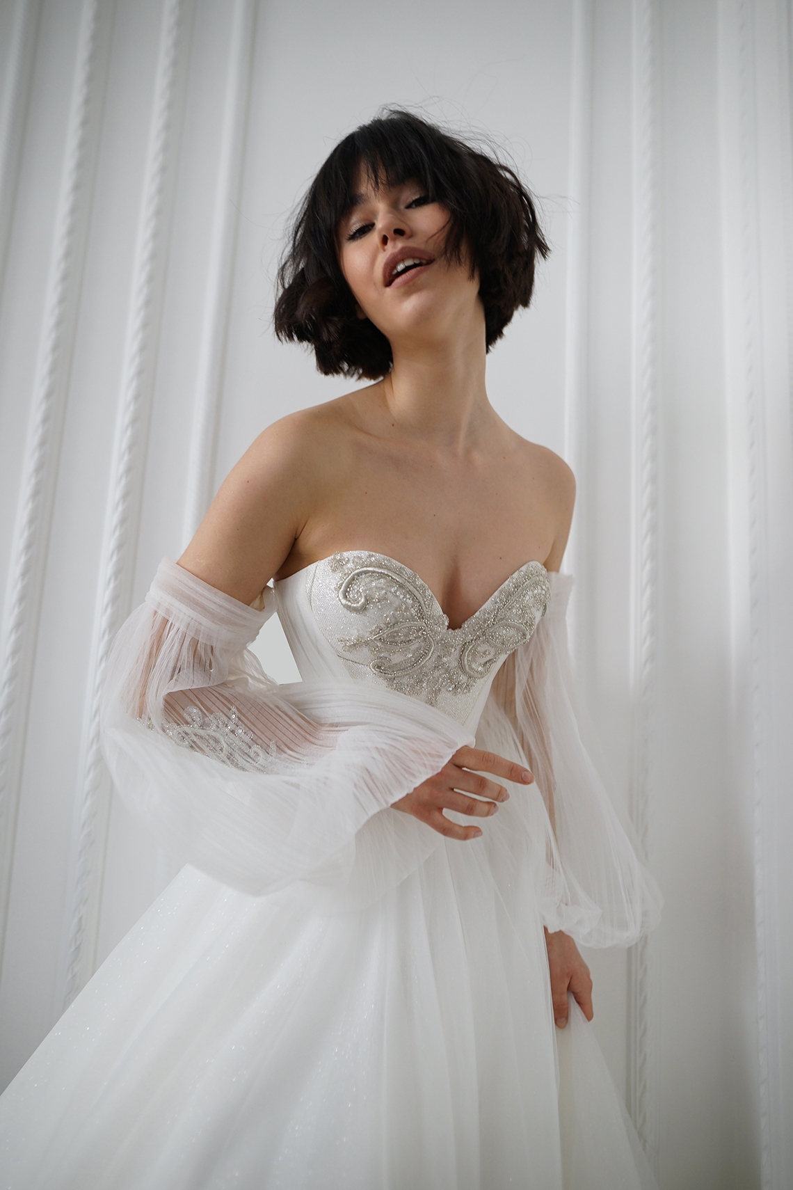 Olivia Bottega Lightweight Comfortable Romantic Wedding Dresses 2022 – Bridal Musings – Off-the-Shoulder Wedding Dress Hope with Puffy Sleeves – 9