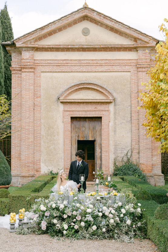 Villa Cetinale Italian Wedding Inspiration Featuring Lemon Decor and Ruffled Wedding Dress – Redamancy Photo and Film – AMV Weddings – Bridal Musings 12