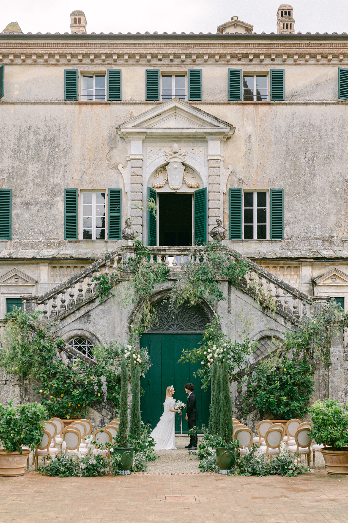 Villa Cetinale Italian Wedding Inspiration Featuring Lemon Decor and Ruffled Wedding Dress – Redamancy Photo and Film – AMV Weddings – Bridal Musings 13