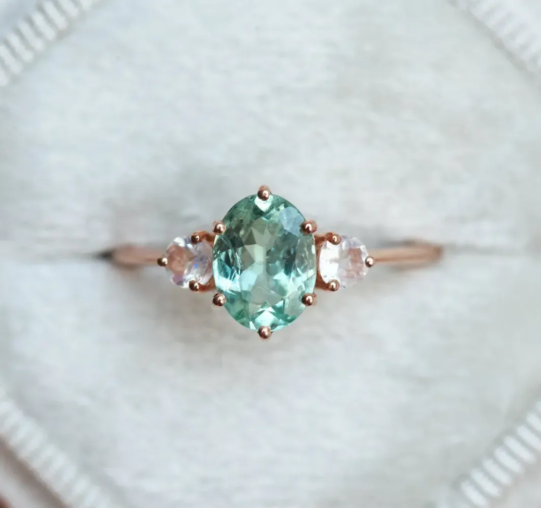 3-Stone Lab Grown Emerald Cut Diamond Engagement Ring